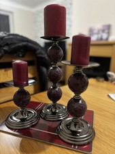 Set of 3 Scarlet Red Mosaic