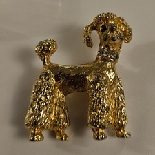 Vintage Goldtone Poodle Brooch 
