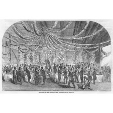 NORWAY Opening of the Norwegian Trunk Railway Celebration old print 1854