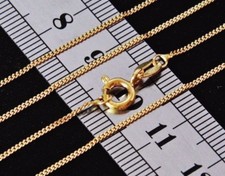 SOLID 9 CT YELLOW GOLD & SILVER 20 inch CURB CHAIN / NECKLACE 1.9 grams