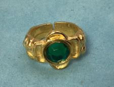 Tudor Gold Plated Gem Ring - Fancy Dress Henry V111 Decorative Vintage