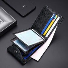 Men Real Leather Multifunctional Card Holder Money Wallet Driver License Cover