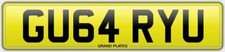 GARY U NUMBER PLATE GU64 RYU