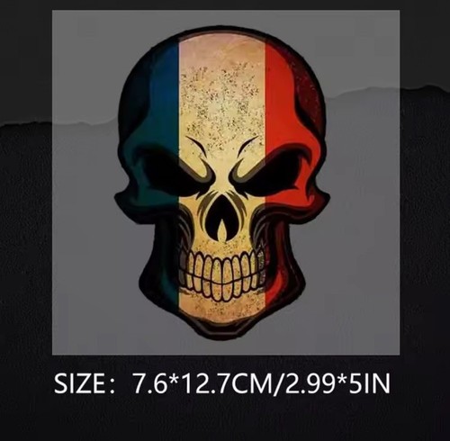 French skull decal sticker - skull,
