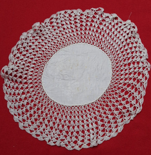 Large white hand made - made, lace