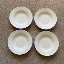 Royal Worcester Rimmed Bowls x 4 'Serendipity' White Bone China Soup - 23.5cm