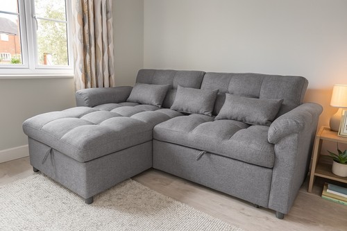 Bubble corner sofa bed - in, grey