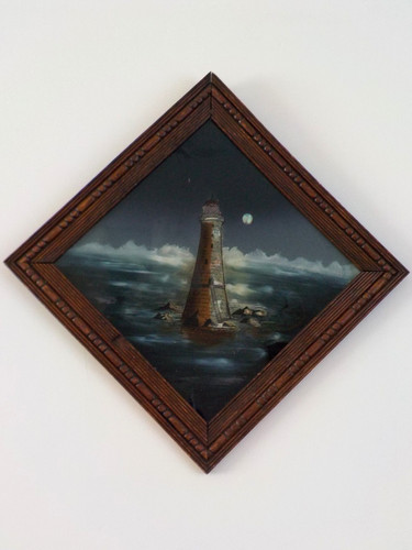 Lovely vintage reverse painted - vintage,