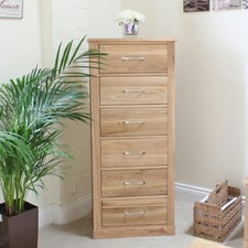 Solid Oak Chest Tall Narrow 6