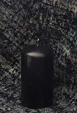 BLACK GLOSS DECORATIVE CANDLE - BALL or PILLAR home decoration, gift, decor