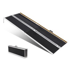 VEVOR Folding Wheelchair Ramp Portable Aluminum Threshold Ramp 8 ft 800 lbs