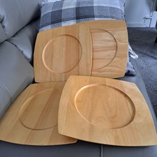 4 x woolworths square Wooden charger plates 12x12" 