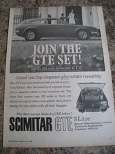 SCIMITAR GTE 3-LITRE RELIANT MOTOR COMPANY LTD TAMWORTH 1969 ADVERT A4 FILE 53