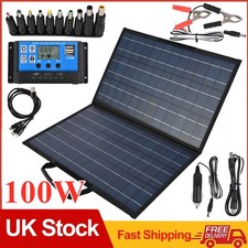 100W Foldable Solar Panel Kit Power Station 100A Controller Camping Charger RV~