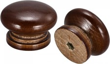 Round Wood Drawer Knob Mahogany Finished Kitchen Cabinet Pulls Handles Hardware