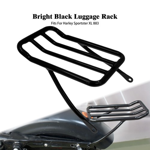 Black motorcycle luggage - luggage, rack