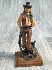 Western Fine Details Resin standing Cowboy + Saddle Figure 9” Vintage Resins
