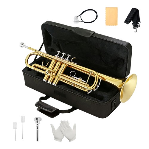 Gold trumpet with hard - gold, bb
