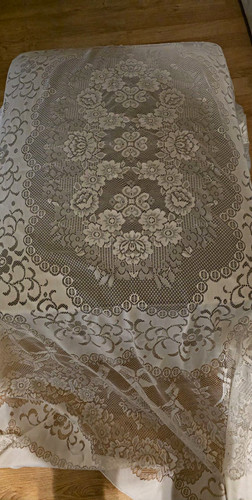 Vintage lace tablecloth - lace,