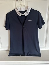Pikeur Show Shirt Navy Blue With White Silver Studded Collar Size 42