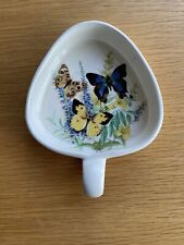 Decorative Triangular Fontwell Pottery Trinket Tray Butterfly Design