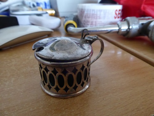 Vintage epns mustard pot with - epns,