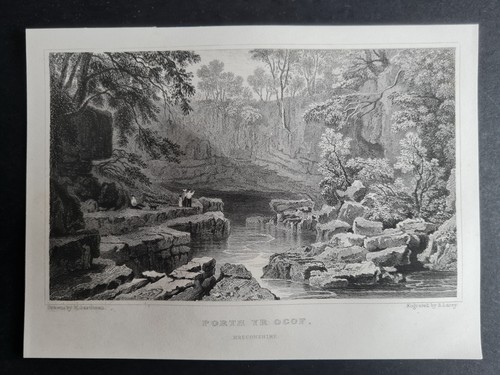 Antique 1851 print porth - -, yr