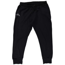 Kappa Mens Joggers Tracksuit Bottoms Size L Black Cotton Blend Tapered Leg
