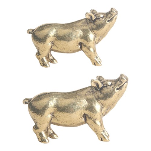 Brass mini pig - brass, sculpture