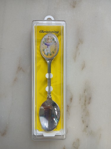 Christening spoon silver plate - christening,