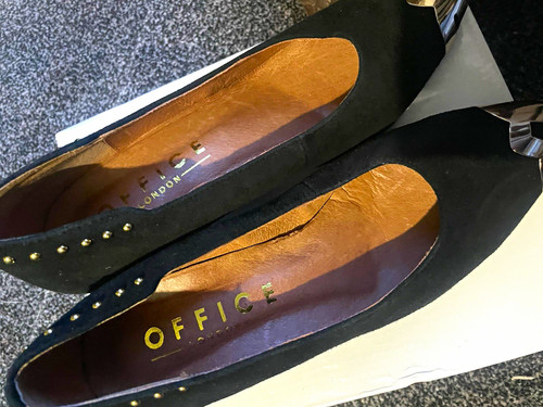 Office women black suede - office,