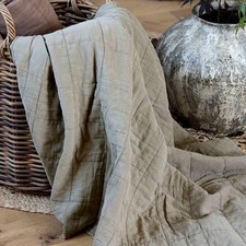 Green quilted blanket - green,