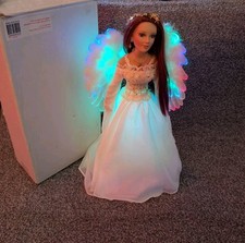 Christmas Angel Fibre Optic Porcelain Doll Christmas Decoration