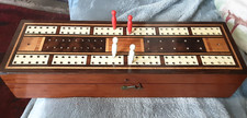 Antique cribbage board - antique, inlaid