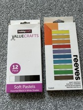 Reeves Hobbycraft Soft Pastels Artist Art & Craft 24 Piece Coloured & Black Grey