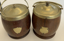Pair Vintage Wooden Biscuit