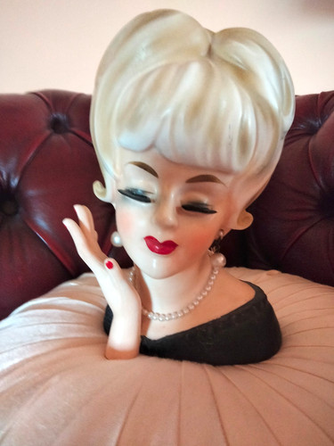 Vtg enesco 4031 head vase - enesco,