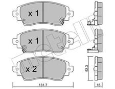 Brake pads 22-0750-0 METELLI for TOYOTA COROLLA Estate COROLLA COROLLA Compact