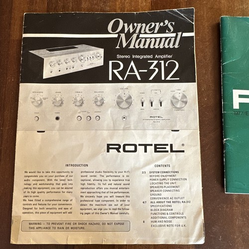Rotel 312 stereo - ra-312, integrated