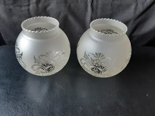 2x Vintage frosted etched