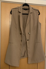 Primark Size 12 Light Beige Long Line Waistcoat - Great Condition!