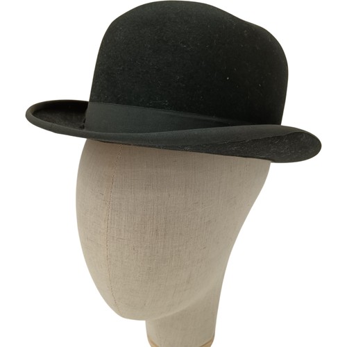 Vintage black bowler hat - black,