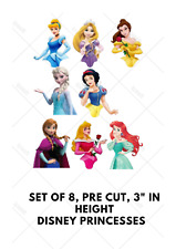 Assorted Sets of Pre Cut Disney Princesses Edible Cake Toppers