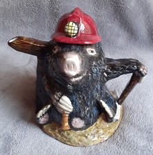 Very Rare Unique Crown Staffordshire Mole Miner Figure Teapot