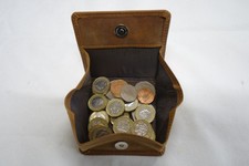Leather gents coin purse - leather,