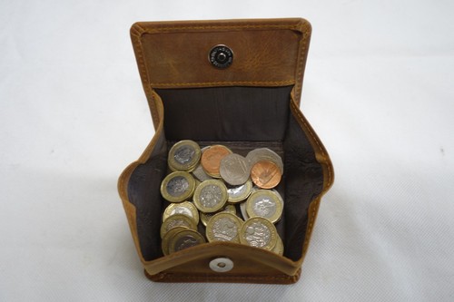 Leather gents coin purse - gents,