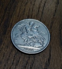 Queen Victoria  1890  Sterling Silver Crown. Jubilee  Head