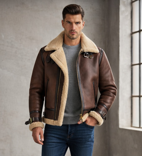 Mens sheepskin jacket real - mens,