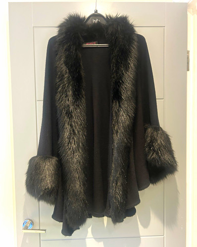 Malissaj black knit cape coat - black,