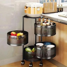 5 Tier Kitchen Storage Rack Rotating Vegetable Serving Trolley Cart & Bath Shelf